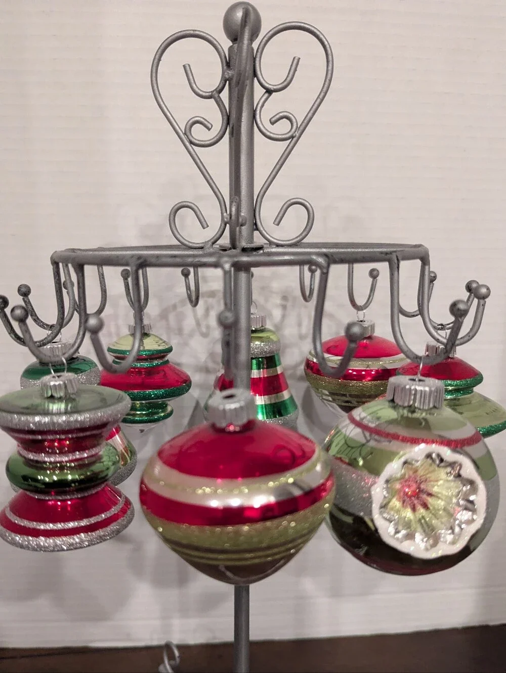 Set of 8 Christopher Radko Shiny Brite Glass Christmas Ornaments